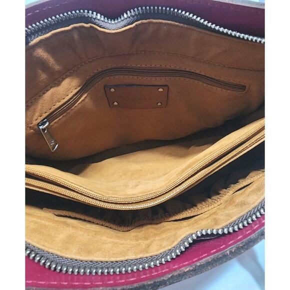 Patricia Nash Milan Italy- New $249.00 Magenta Fine Italian Soft Leather Satchel - Picture 2 of 8